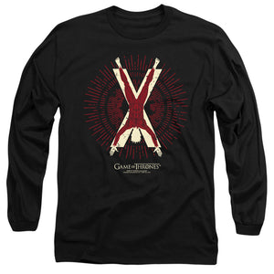AN OFFCIALLY LICENSED GAME OF THRONES BOLTON BURST SIGIL MEN'S LONG SLEEVE T-SHIRT BLACK