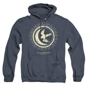 AN OFFCIALLY LICENSED GAME OF THRONES ARRYN BURST SIGIL ADULT UNISEX HEATHER PULLOVER HOODIE NAVY