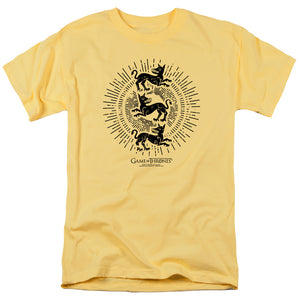 AN OFFCIALLY LICENSED GAME OF THRONES CLEGANE BURST SIGIL MEN'S REGULAR FIT T-SHIRT BANANA