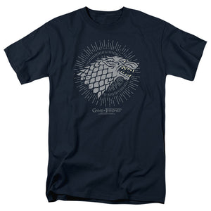 AN OFFCIALLY LICENSED GAME OF THRONES STARK BURST SIGILS MEN'S REGULAR FIT T-SHIRT NAVY