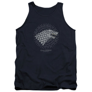 AN OFFCIALLY LICENSED GAME OF THRONES STARK BURST SIGILS ADULT UNISEX TANK TOP NAVY