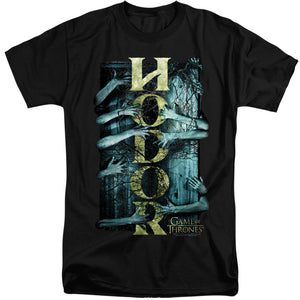 AN OFFCIALLY LICENSED GAME OF THRONES HODOR MEN'S TALL FIT T-SHIRT BLACK