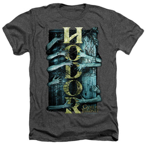 AN OFFCIALLY LICENSED GAME OF THRONES HODOR MEN'S HEATHER T-SHIRT CHARCOAL