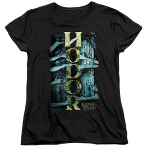 AN OFFCIALLY LICENSED GAME OF THRONES HODOR WOMEN'S REGULAR FIT T-SHIRT BLACK