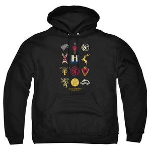 AN OFFCIALLY LICENSED GAME OF THRONES HOUSE SIGILS ADULT UNISEX PULLOVER HOODIE BLACK