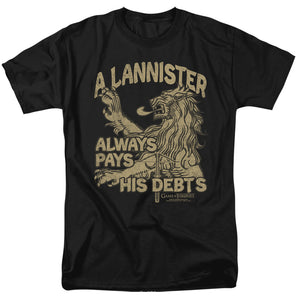 AN OFFCIALLY LICENSED GAME OF THRONES DEBTS MEN'S REGULAR FIT T-SHIRT BLACK