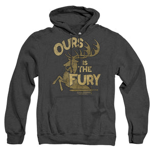 AN OFFCIALLY LICENSED GAME OF THRONES FURY ADULT UNISEX HEATHER PULLOVER HOODIE BLACK