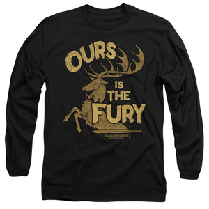 AN OFFCIALLY LICENSED GAME OF THRONES FURY MEN'S LONG SLEEVE T-SHIRT BLACK
