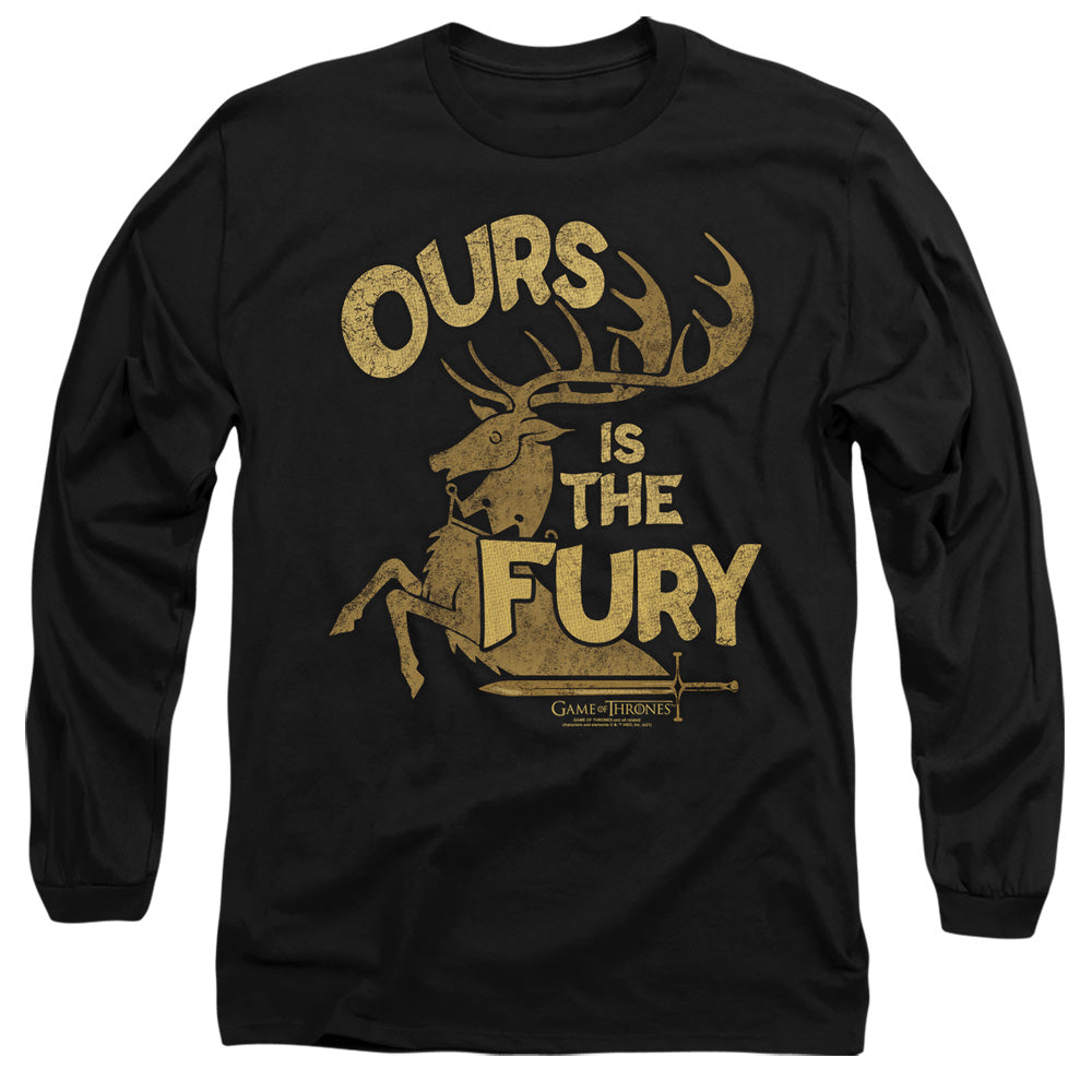 AN OFFCIALLY LICENSED GAME OF THRONES FURY MEN'S LONG SLEEVE T-SHIRT BLACK