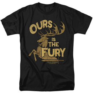 AN OFFCIALLY LICENSED GAME OF THRONES FURY MEN'S REGULAR FIT T-SHIRT BLACK