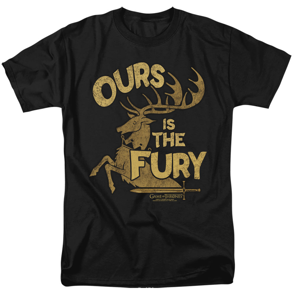 AN OFFCIALLY LICENSED GAME OF THRONES FURY MEN'S REGULAR FIT T-SHIRT BLACK