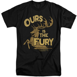 AN OFFCIALLY LICENSED GAME OF THRONES FURY MEN'S TALL FIT T-SHIRT BLACK