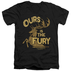 AN OFFCIALLY LICENSED GAME OF THRONES FURY MEN'S V-NECK T-SHIRT BLACK