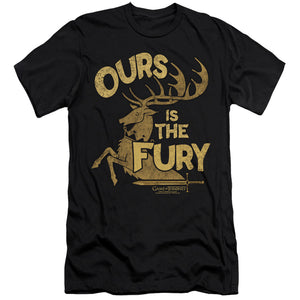 AN OFFCIALLY LICENSED GAME OF THRONES FURY MEN'S PREMIUM SLIM FIT T-SHIRT BLACK