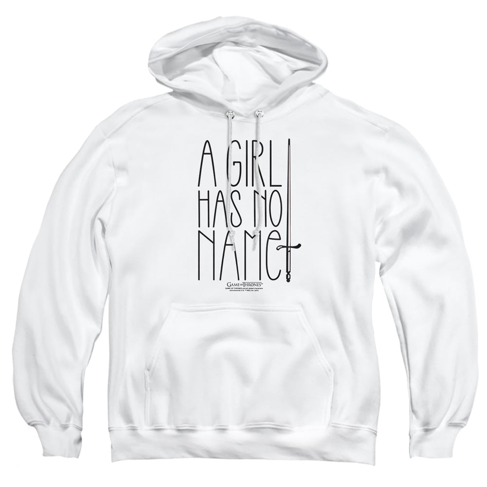 AN OFFCIALLY LICENSED GAME OF THRONES NO NAME ADULT UNISEX PULLOVER HOODIE WHITE