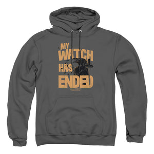 AN OFFCIALLY LICENSED GAME OF THRONES MY WATCH HAS ENDED ADULT UNISEX PULLOVER HOODIE CHARCOAL