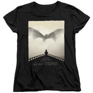 AN OFFCIALLY LICENSED GAME OF THRONES DRAGON 1 WOMEN'S REGULAR FIT T-SHIRT BLACK