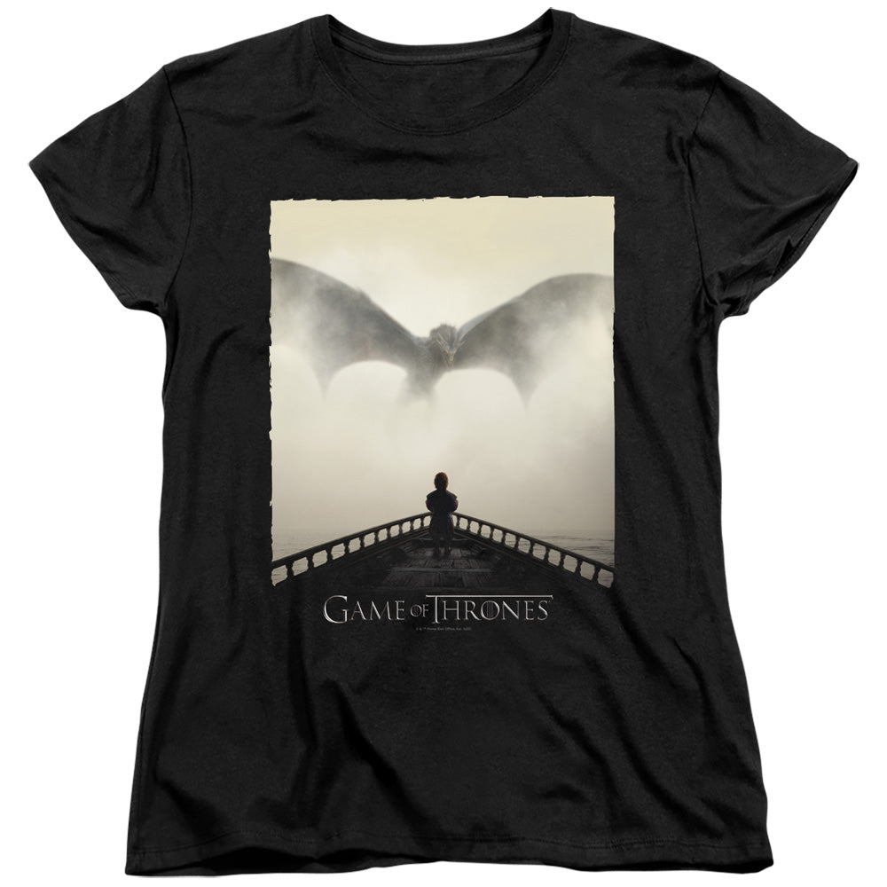 AN OFFCIALLY LICENSED GAME OF THRONES DRAGON 1 WOMEN'S REGULAR FIT T-SHIRT BLACK