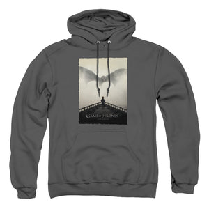 AN OFFCIALLY LICENSED GAME OF THRONES DRAGON 2 ADULT UNISEX PULLOVER HOODIE CHARCOAL