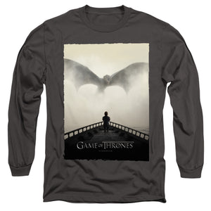 AN OFFCIALLY LICENSED GAME OF THRONES DRAGON 2 MEN'S LONG SLEEVE T-SHIRT CHARCOAL
