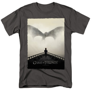 AN OFFCIALLY LICENSED GAME OF THRONES DRAGON 2 MEN'S REGULAR FIT T-SHIRT CHARCOAL