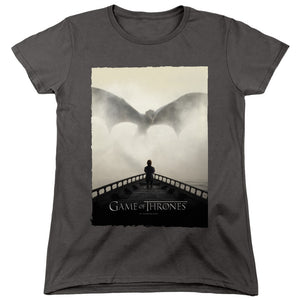 AN OFFCIALLY LICENSED GAME OF THRONES DRAGON 2 WOMEN'S REGULAR FIT T-SHIRT CHARCOAL
