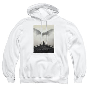 AN OFFCIALLY LICENSED GAME OF THRONES DRAGON 3 ADULT UNISEX PULLOVER HOODIE WHITE
