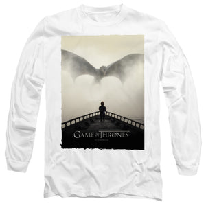 AN OFFCIALLY LICENSED GAME OF THRONES DRAGON 3 MEN'S LONG SLEEVE T-SHIRT WHITE