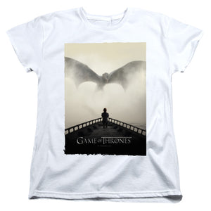 AN OFFCIALLY LICENSED GAME OF THRONES DRAGON 3 WOMEN'S REGULAR FIT T-SHIRT WHITE