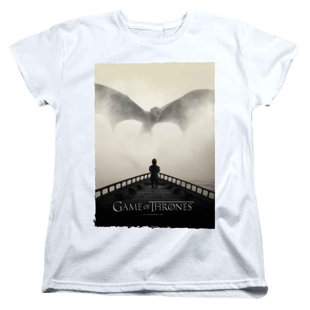 AN OFFCIALLY LICENSED GAME OF THRONES DRAGON 3 WOMEN'S REGULAR FIT T-SHIRT WHITE