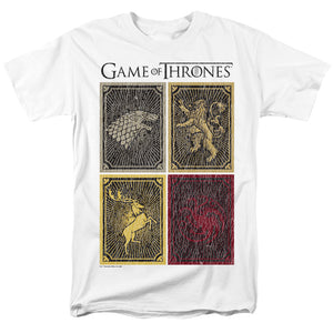 AN OFFCIALLY LICENSED GAME OF THRONES HOUSE SQUARES MEN'S REGULAR FIT T-SHIRT WHITE