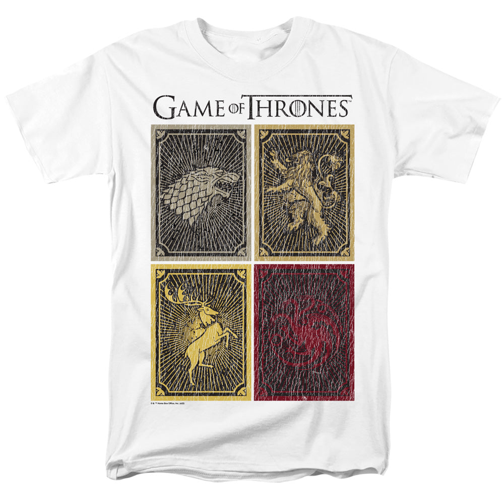 AN OFFCIALLY LICENSED GAME OF THRONES HOUSE SQUARES MEN'S REGULAR FIT T-SHIRT WHITE