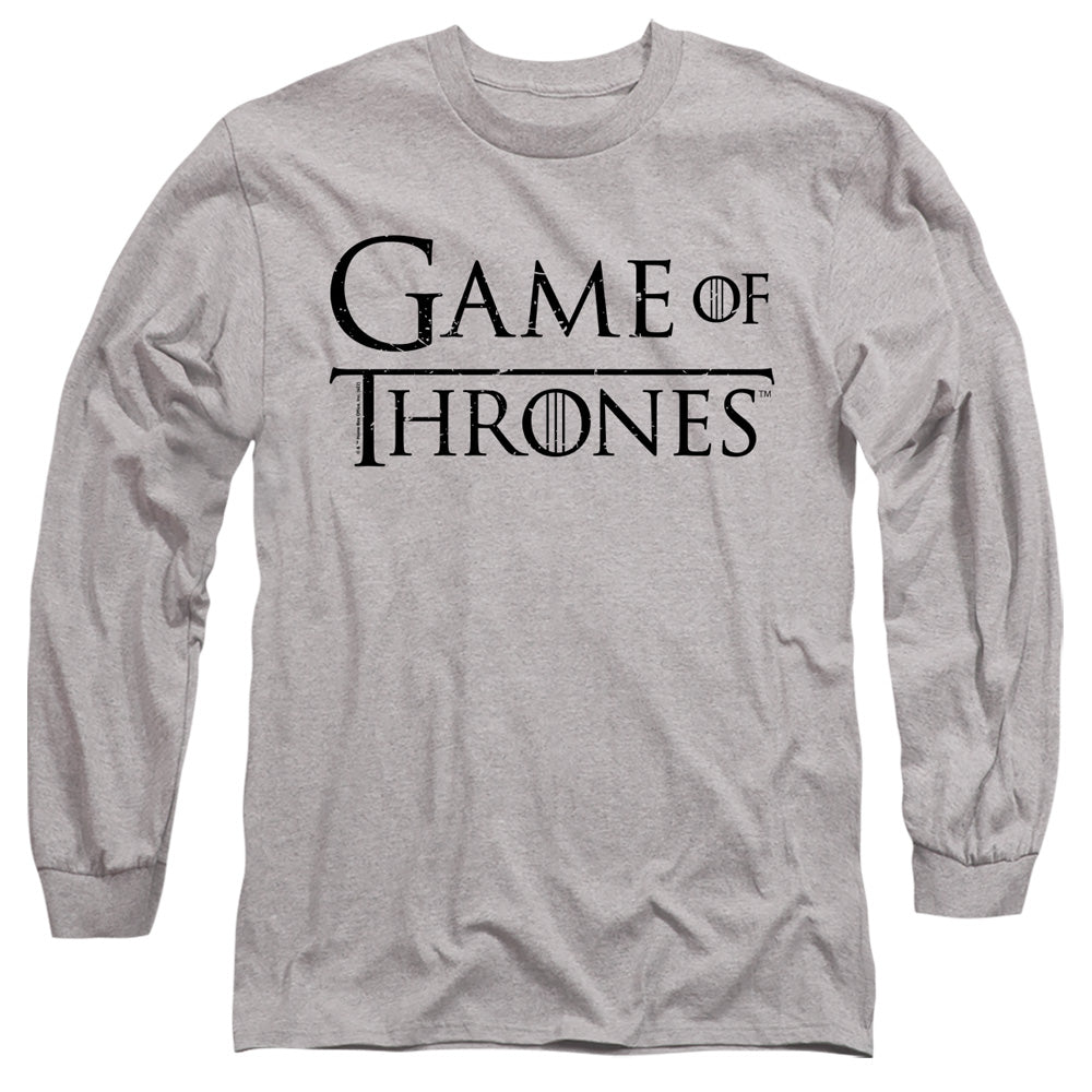 AN OFFCIALLY LICENSED GAME OF THRONES LOGO 1 MEN'S LONG SLEEVE T-SHIRT ATHLETIC HEATHER