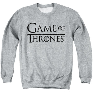 AN OFFCIALLY LICENSED GAME OF THRONES LOGO 1 ADULT UNISEX CREWNECK SWEATSHIRT ATHLETIC HEATHER