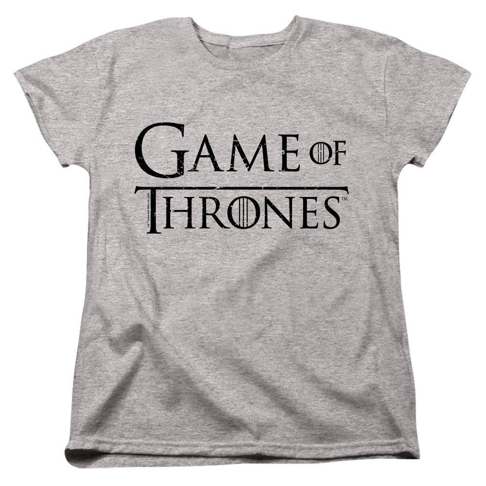 AN OFFCIALLY LICENSED GAME OF THRONES LOGO 1 WOMEN'S REGULAR FIT T-SHIRT ATHLETIC HEATHER