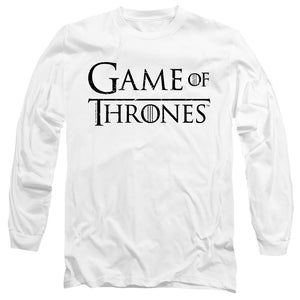 AN OFFCIALLY LICENSED GAME OF THRONES LOGO 2 MEN'S LONG SLEEVE T-SHIRT WHITE