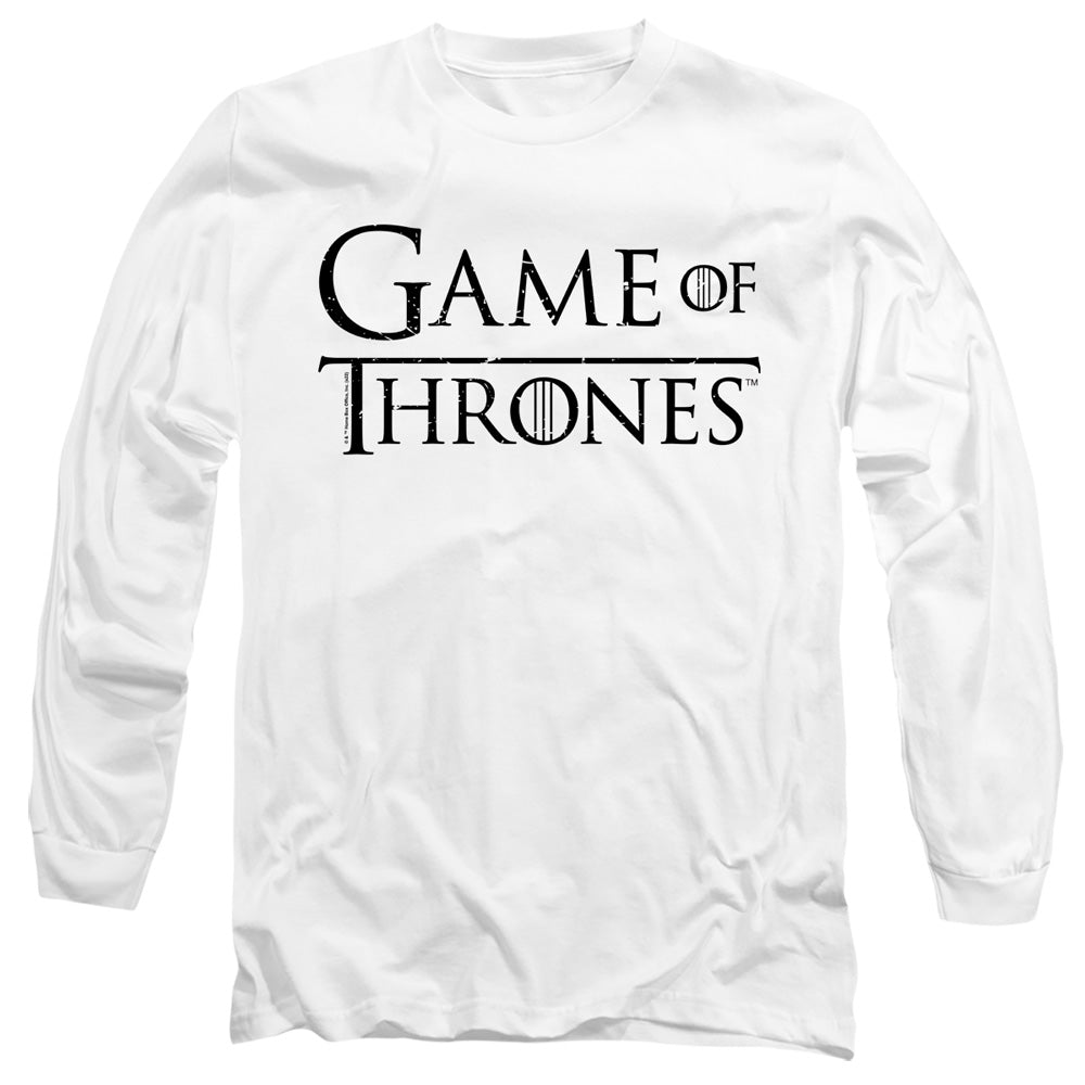 AN OFFCIALLY LICENSED GAME OF THRONES LOGO 2 MEN'S LONG SLEEVE T-SHIRT WHITE