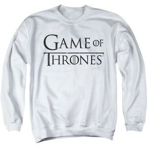 AN OFFCIALLY LICENSED GAME OF THRONES LOGO 2 ADULT UNISEX CREWNECK SWEATSHIRT WHITE
