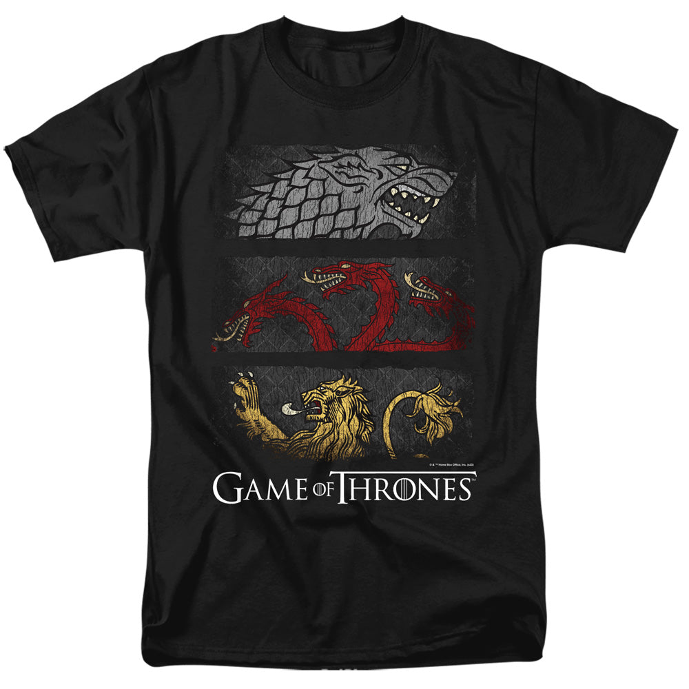 AN OFFCIALLY LICENSED GAME OF THRONES SIGIL BANNERS MEN'S REGULAR FIT T-SHIRT BLACK