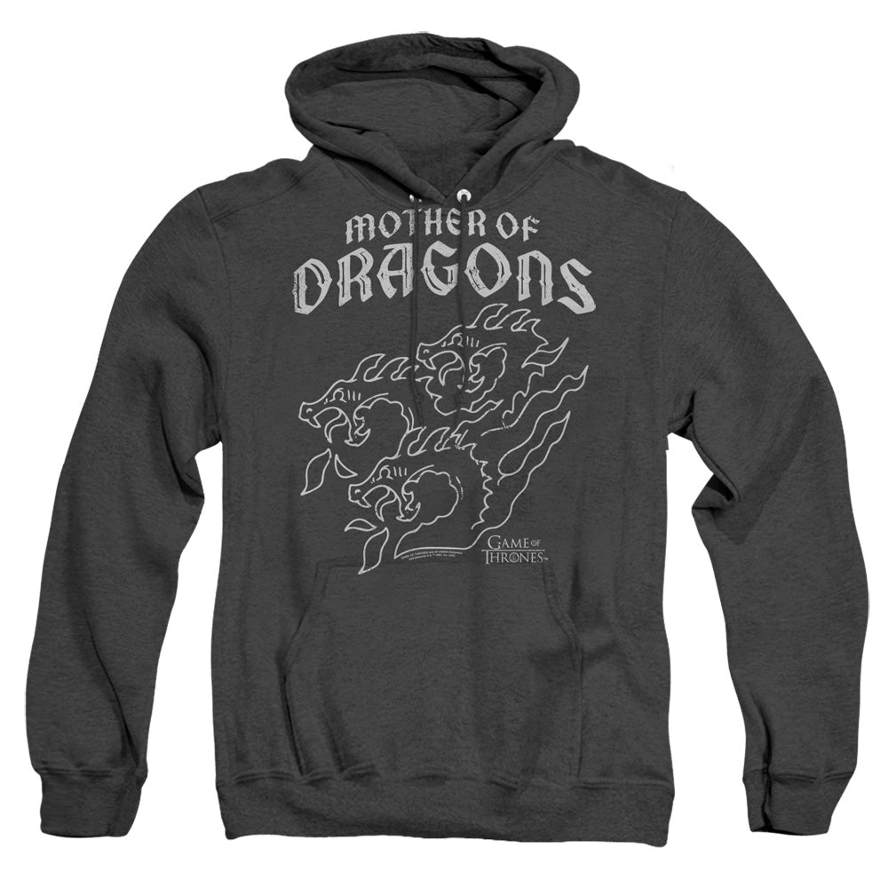 AN OFFCIALLY LICENSED GAME OF THRONES MOTHER OF DRAGONS ADULT UNISEX HEATHER PULLOVER HOODIE BLACK