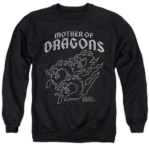AN OFFCIALLY LICENSED GAME OF THRONES MOTHER OF DRAGONS ADULT UNISEX CREWNECK SWEATSHIRT BLACK