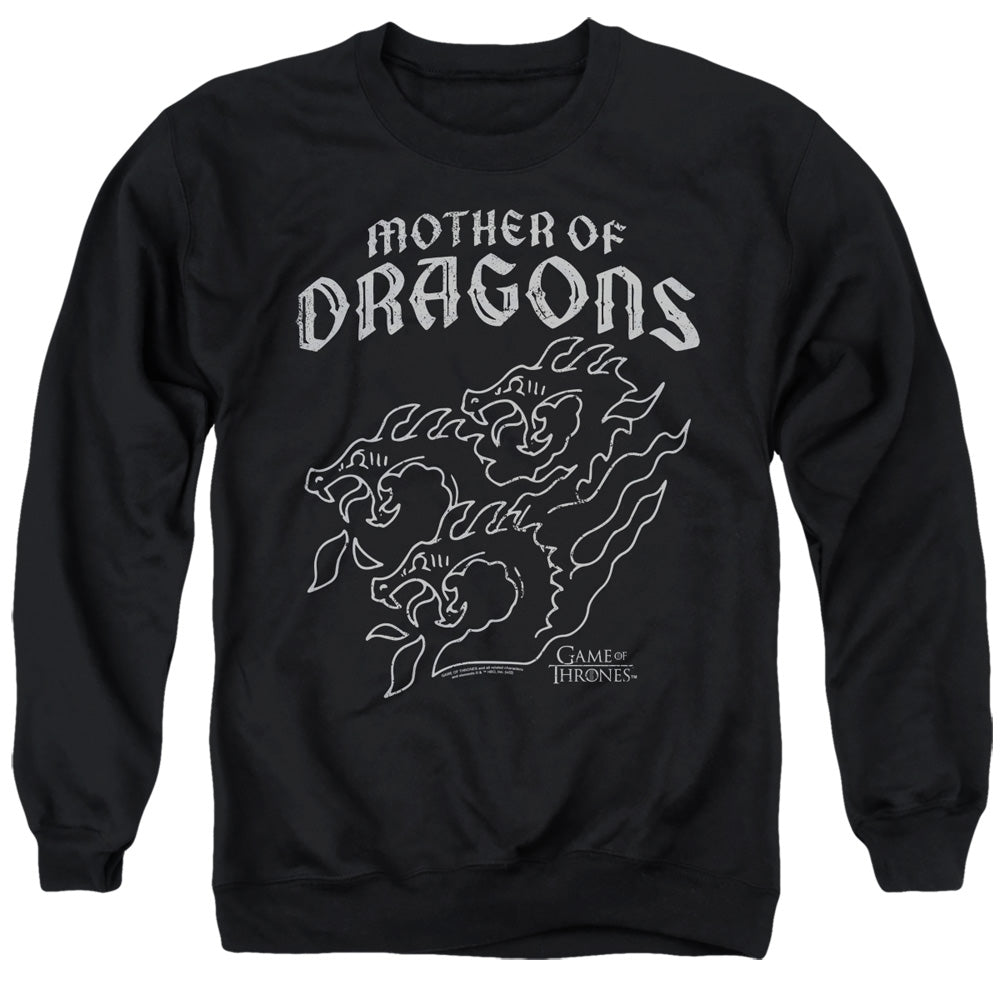 AN OFFCIALLY LICENSED GAME OF THRONES MOTHER OF DRAGONS ADULT UNISEX CREWNECK SWEATSHIRT BLACK