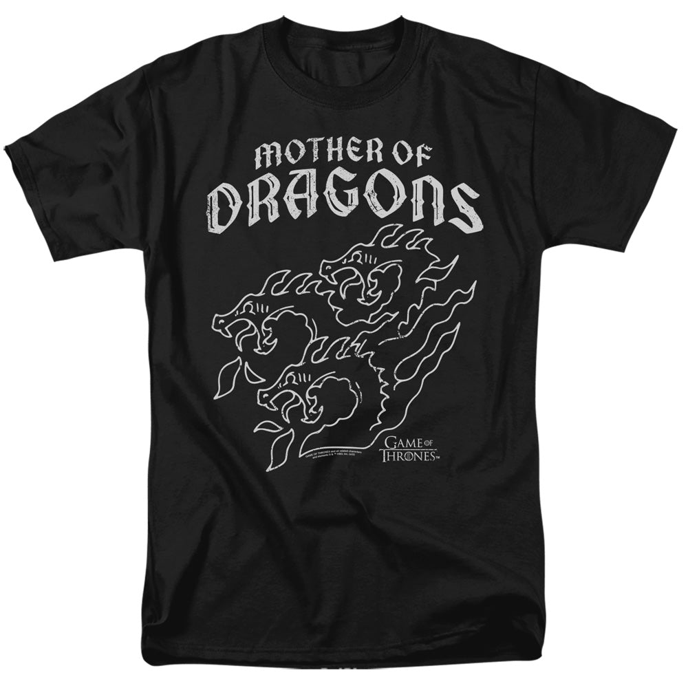 AN OFFCIALLY LICENSED GAME OF THRONES MOTHER OF DRAGONS MEN'S REGULAR FIT T-SHIRT BLACK