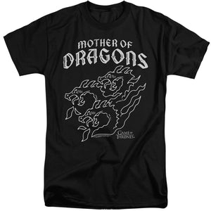 AN OFFCIALLY LICENSED GAME OF THRONES MOTHER OF DRAGONS MEN'S TALL FIT T-SHIRT BLACK
