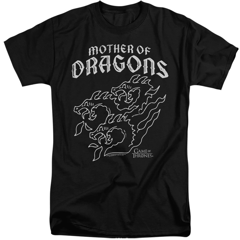 AN OFFCIALLY LICENSED GAME OF THRONES MOTHER OF DRAGONS MEN'S TALL FIT T-SHIRT BLACK