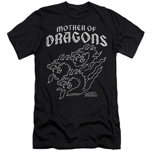 AN OFFCIALLY LICENSED GAME OF THRONES MOTHER OF DRAGONS MEN'S PREMIUM SLIM FIT T-SHIRT BLACK