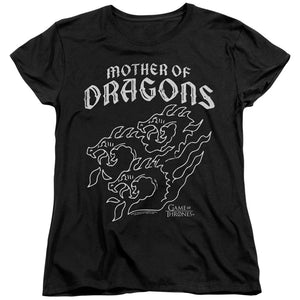 AN OFFCIALLY LICENSED GAME OF THRONES MOTHER OF DRAGONS WOMEN'S REGULAR FIT T-SHIRT BLACK