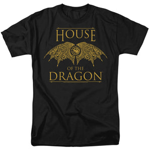 AN OFFCIALLY LICENSED HOUSE OF THE DRAGON DRAGON WINGS MEN'S REGULAR FIT T-SHIRT BLACK