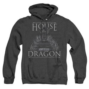 AN OFFCIALLY LICENSED HOUSE OF THE DRAGON SWORD THRONE ADULT UNISEX HEATHER PULLOVER HOODIE BLACK