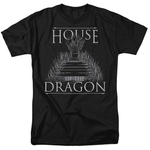 AN OFFCIALLY LICENSED HOUSE OF THE DRAGON SWORD THRONE MEN'S REGULAR FIT T-SHIRT BLACK